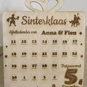 Sinterklaas aftelkalender met naam